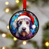 Bedlington Terrier in Santa Hat Suncatcher Decoration